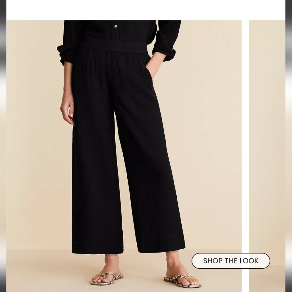 Lou & Grey Soft Black Wide Leg Crop Pants